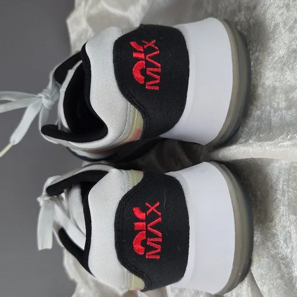 Nike Air Max Motif Sneakers - White and Black with Red Accents