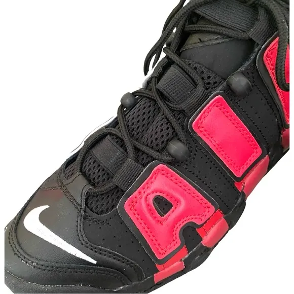 Nike Air More Uptempo Shoes 7 Youth Athletic Boys Basketball Black Red Blue New
