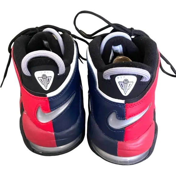 Nike Air More Uptempo Shoes 7 Youth Athletic Boys Basketball Black Red Blue New