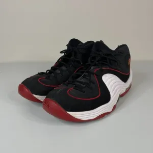 Nike Air Penny 2 Basketball Shoes Mens 11 Black Red Miami Heat 2015