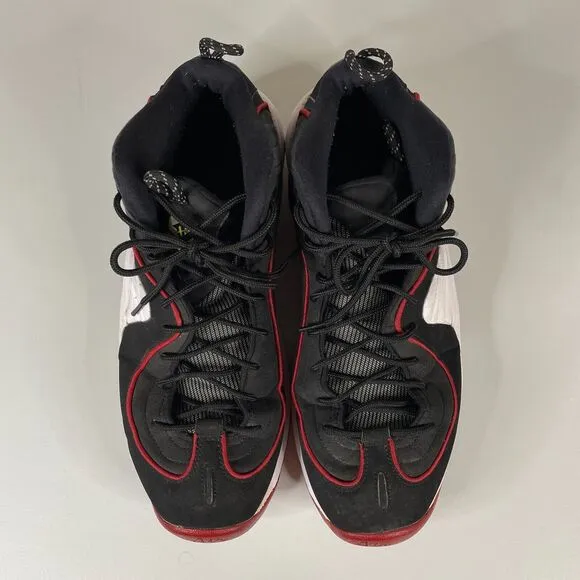 Nike Air Penny 2 Basketball Shoes Mens 11 Black Red Miami Heat 2015