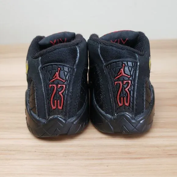 Nike Baby Air Jordan 14 Retro 312093-002 Black Leather Sneaker Shoes Size 4.5C