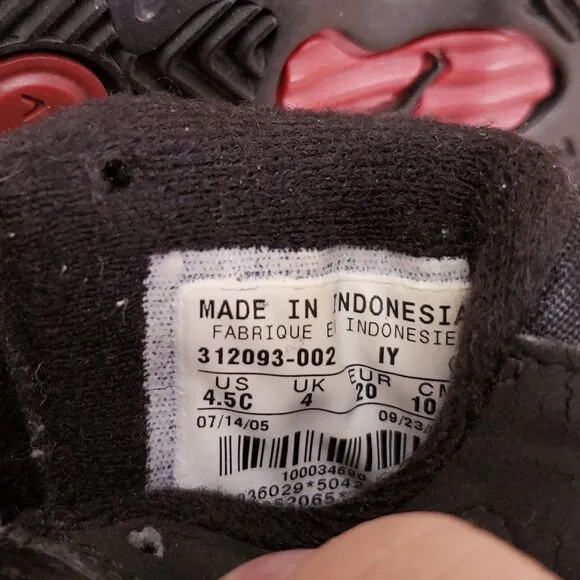 Nike Baby Air Jordan 14 Retro 312093-002 Black Leather Sneaker Shoes Size 4.5C