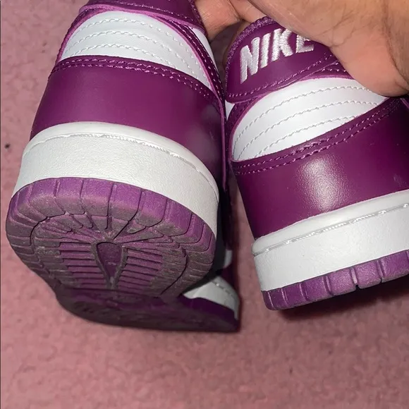 Nike big kids Purple and White dunks