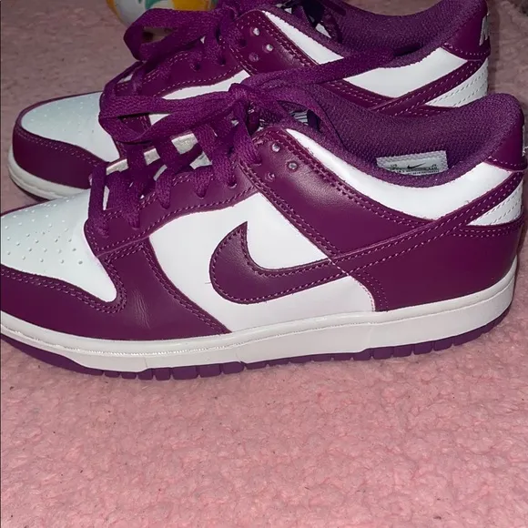 Nike big kids Purple and White dunks