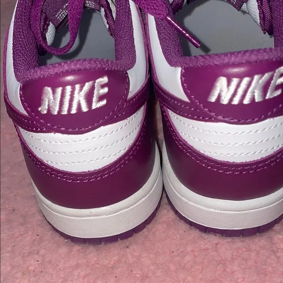 Nike big kids Purple and White dunks