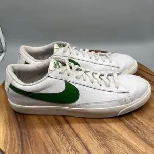 Nike Blazer Low Leather Shoes White Forest Green CI6377-108 Mens Size 14