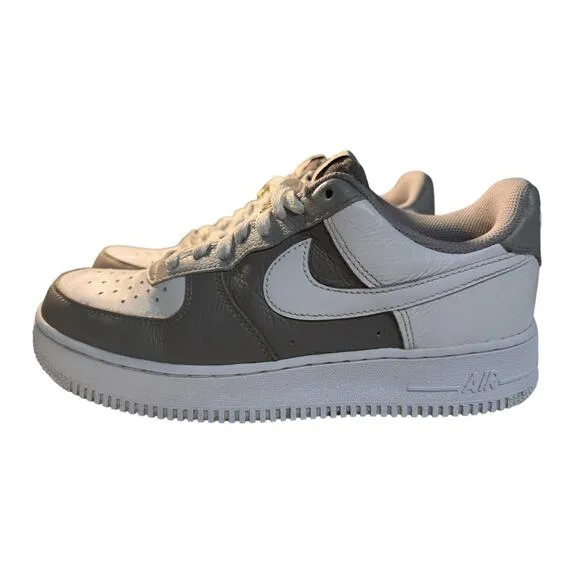 Nike By You Air Force 1 Low ID Womens Sz 9 White Gray Sneakers DJ7024-991 Shoes