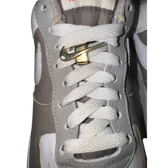 Nike By You Air Force 1 Low ID Womens Sz 9 White Gray Sneakers DJ7024-991 Shoes