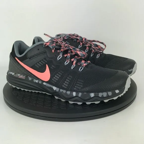 Nike Dual Fushion Trail 2 Black/Peach Running Shoes 819147-001 Women's Size 9