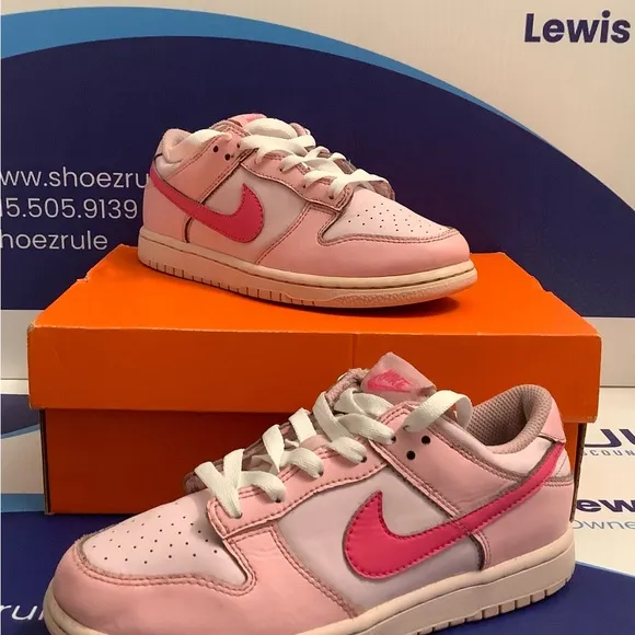 Nike Dunk Low Triple Pink Kids Size 3y