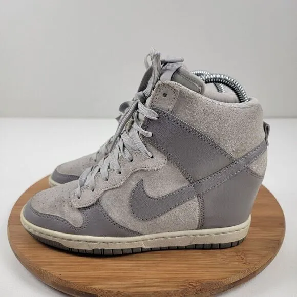 NIKE Dunk Sky High Hidden Wedge Heel Cannon Gray Shoes Women's US 7.5 528899-005