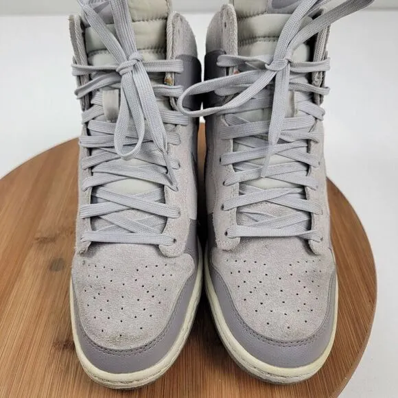 NIKE Dunk Sky High Hidden Wedge Heel Cannon Gray Shoes Women's US 7.5 528899-005