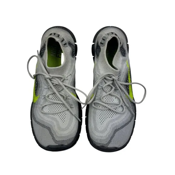 Nike Free Flyknit Pure Platinum Volt-Wolf Grey Minimal Running Shoes Men's SZ 9