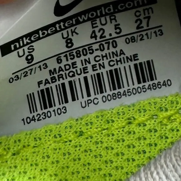 Nike Free Flyknit Pure Platinum Volt-Wolf Grey Minimal Running Shoes Men's SZ 9