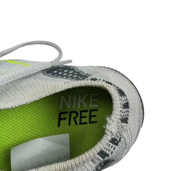 Nike Free Flyknit Pure Platinum Volt-Wolf Grey Minimal Running Shoes Men's SZ 9