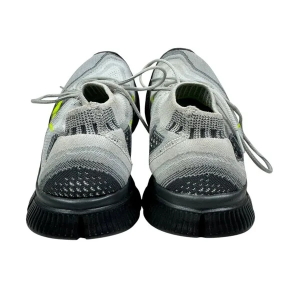Nike Free Flyknit Pure Platinum Volt-Wolf Grey Minimal Running Shoes Men's SZ 9