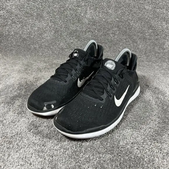 Nike Free RN 2018 Black White Athletic Running Shoes 942837 001 Womens Size 9