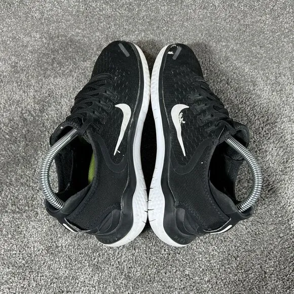 Nike Free RN 2018 Black White Athletic Running Shoes 942837 001 Womens Size 9