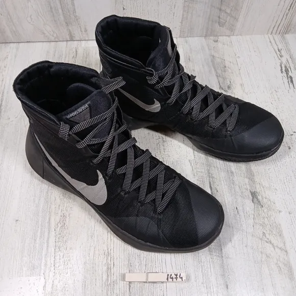 Nike Hyperdunk Black Flyknit High Top Basketball Sneakers with Zoom Air #1474