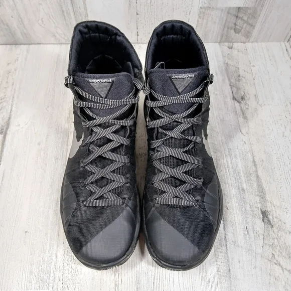Nike Hyperdunk Black Flyknit High Top Basketball Sneakers with Zoom Air #1474