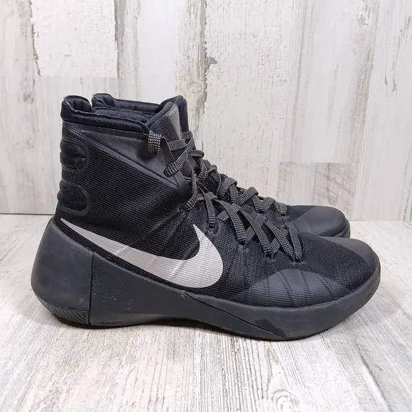 Nike Hyperdunk Black Flyknit High Top Basketball Sneakers with Zoom Air #1474