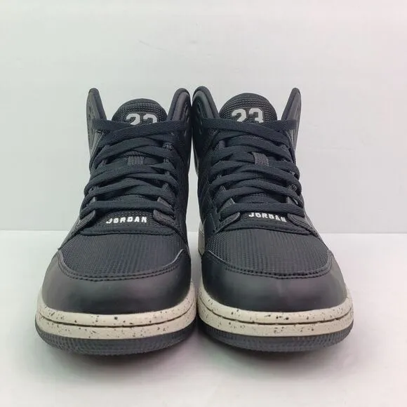 Nike Jordan 1 Flight 4 Prem BG Boys Sz 7Y Womens Sz 8.5 Black Pure Platinum Shoe