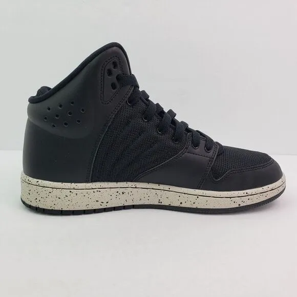 Nike Jordan 1 Flight 4 Prem BG Boys Sz 7Y Womens Sz 8.5 Black Pure Platinum Shoe