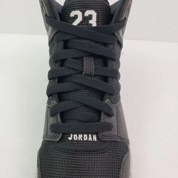Nike Jordan 1 Flight 4 Prem BG Boys Sz 7Y Womens Sz 8.5 Black Pure Platinum Shoe