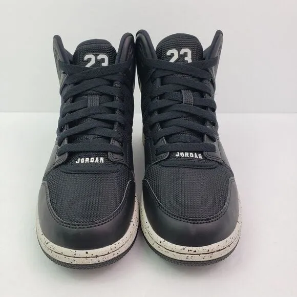 Nike Jordan 1 Flight 4 Prem BG Boys Sz 7Y Womens Sz 8.5 Black Pure Platinum Shoe