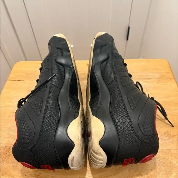Nike Jordan Mens 9 IX Mid Cut Basketball Shoes Black Lace Up Leather