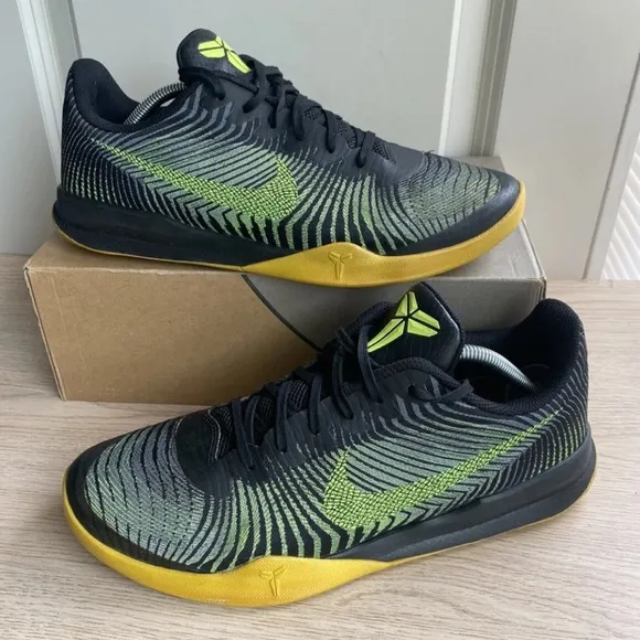 NIKE KB 2016 Kobe Basketball MENTALITY II Shoes VOLT/BLACK - MEN  10
