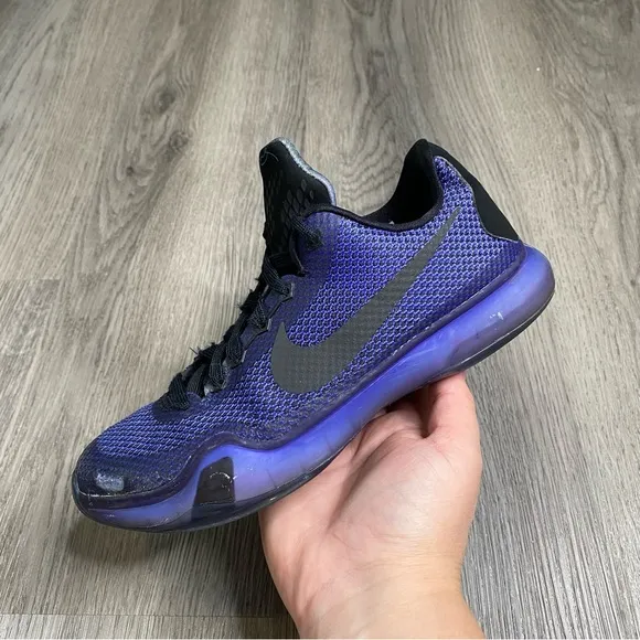 Nike Kobe 10 blackout 2014 Size‎ 4.5Y Purple Black Basketball Shoes 726067-005