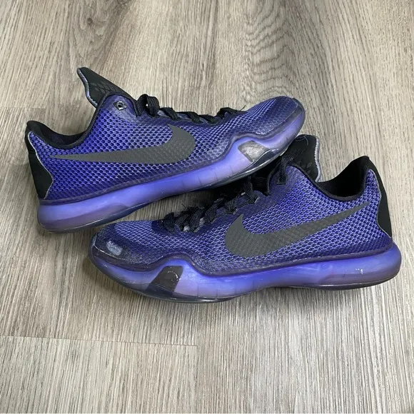 Nike Kobe 10 blackout 2014 Size‎ 4.5Y Purple Black Basketball Shoes 726067-005