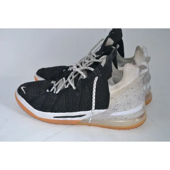 Nike LeBron 18 CQ9283-007 Men's US 12 Basketball Shoes Black Gum Fashion Sneaker