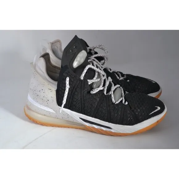 Nike LeBron 18 CQ9283-007 Men's US 12 Basketball Shoes Black Gum Fashion Sneaker