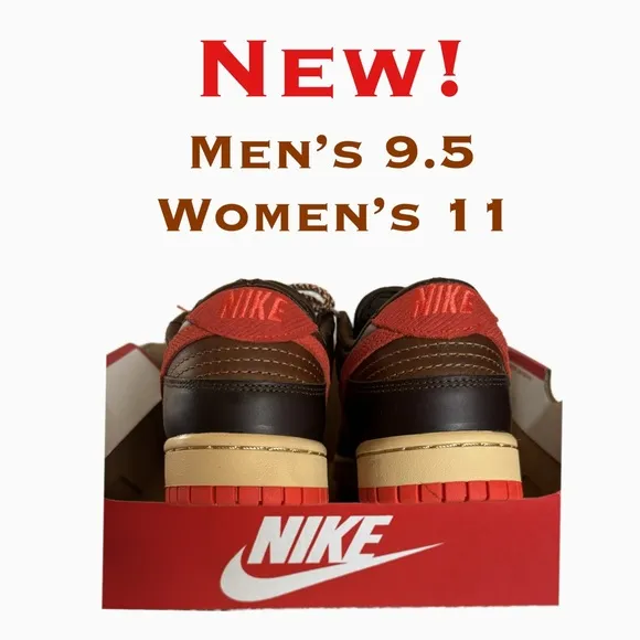 Nike Men's Brown and Red Sneakers