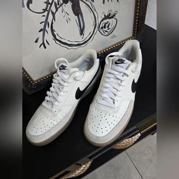 Nike Men's Court Vision Ivory Cream Sneakers 10.5