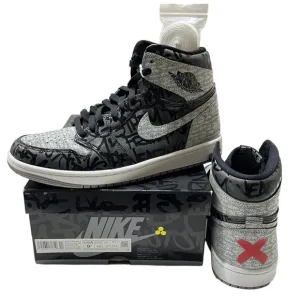 Nike Men's Jordan Retro 1 REBELLIONAIRE  Black and Gray High-Top Sneakers MEW