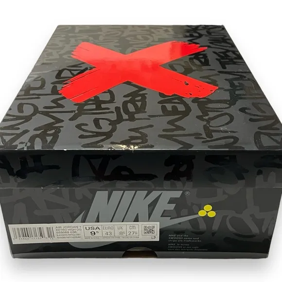 Nike Men's Jordan Retro 1 REBELLIONAIRE  Black and Gray High-Top Sneakers MEW