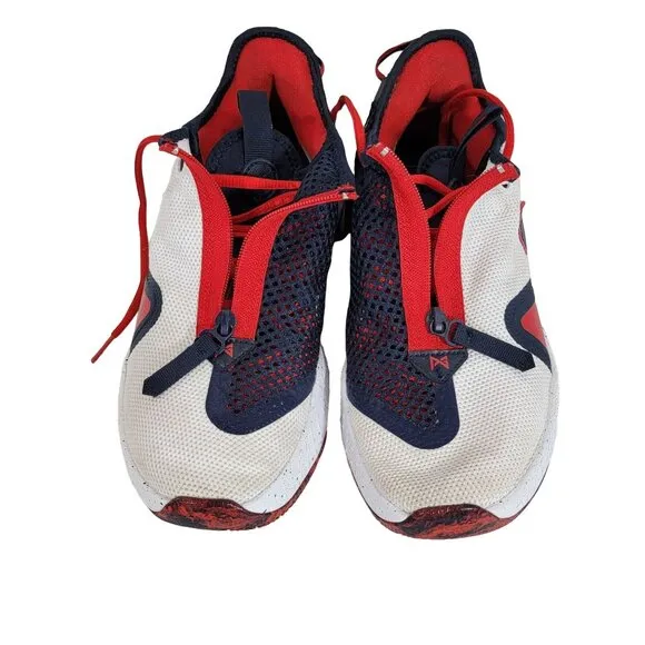 Nike Mens PG 4 CD5079-101 White Basketball Shoes Sneakers Size 8