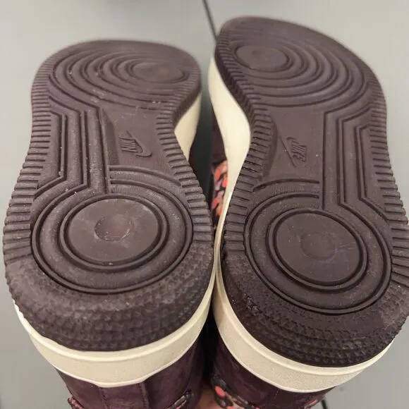 Nike Nike Air Force 1 Liberty High Women 7.5 706653-600 Deep Burgundy Polka Dot
