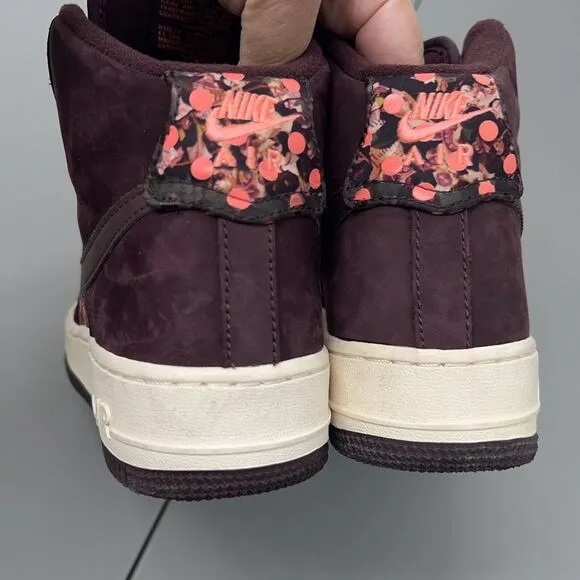 Nike Nike Air Force 1 Liberty High Women 7.5 706653-600 Deep Burgundy Polka Dot