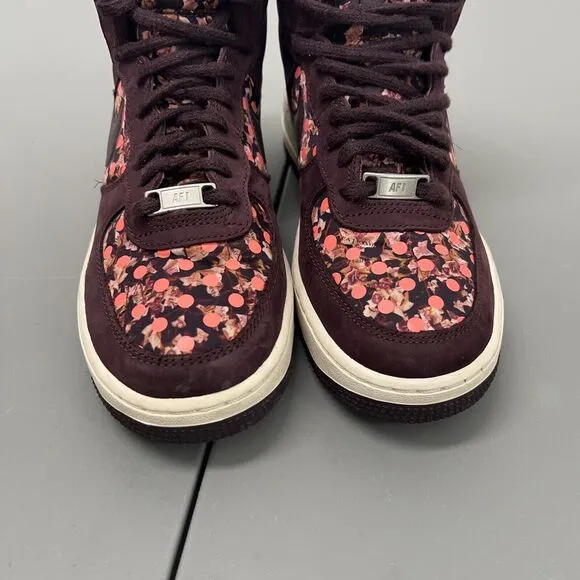 Nike Nike Air Force 1 Liberty High Women 7.5 706653-600 Deep Burgundy Polka Dot
