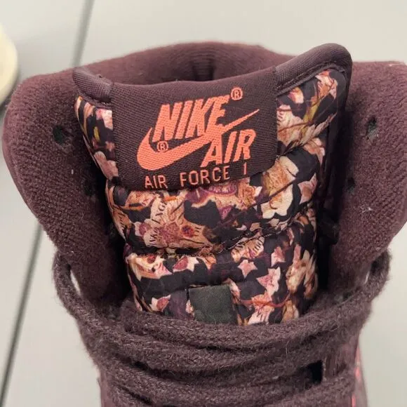 Nike Nike Air Force 1 Liberty High Women 7.5 706653-600 Deep Burgundy Polka Dot
