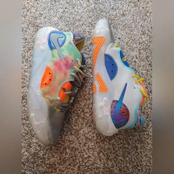 Nike Paul George 6 What The Colorful Sneakers, Size 9