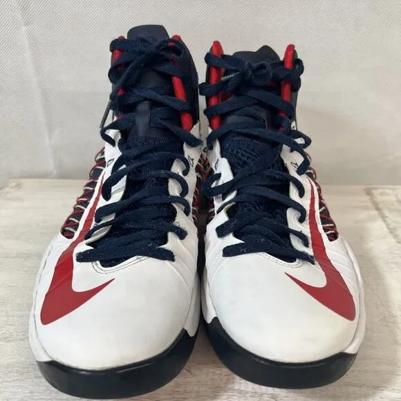 Nike RARE Lunar Hyperdunk   2012 White Navy Blue Red Sz 9 olympic 524934 102