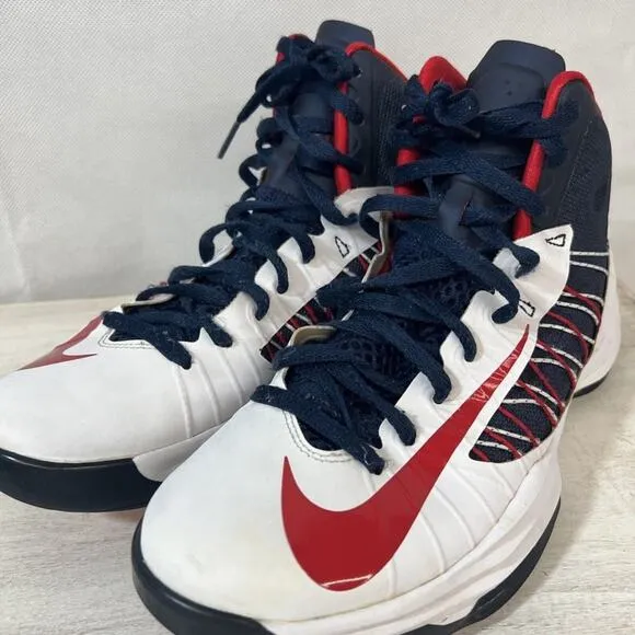 Nike RARE Lunar Hyperdunk   2012 White Navy Blue Red Sz 9 olympic 524934 102