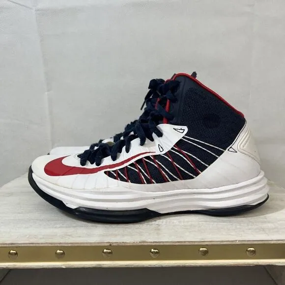 Nike RARE Lunar Hyperdunk   2012 White Navy Blue Red Sz 9 olympic 524934 102