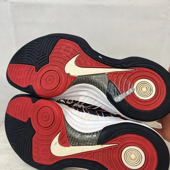 Nike RARE Lunar Hyperdunk   2012 White Navy Blue Red Sz 9 olympic 524934 102